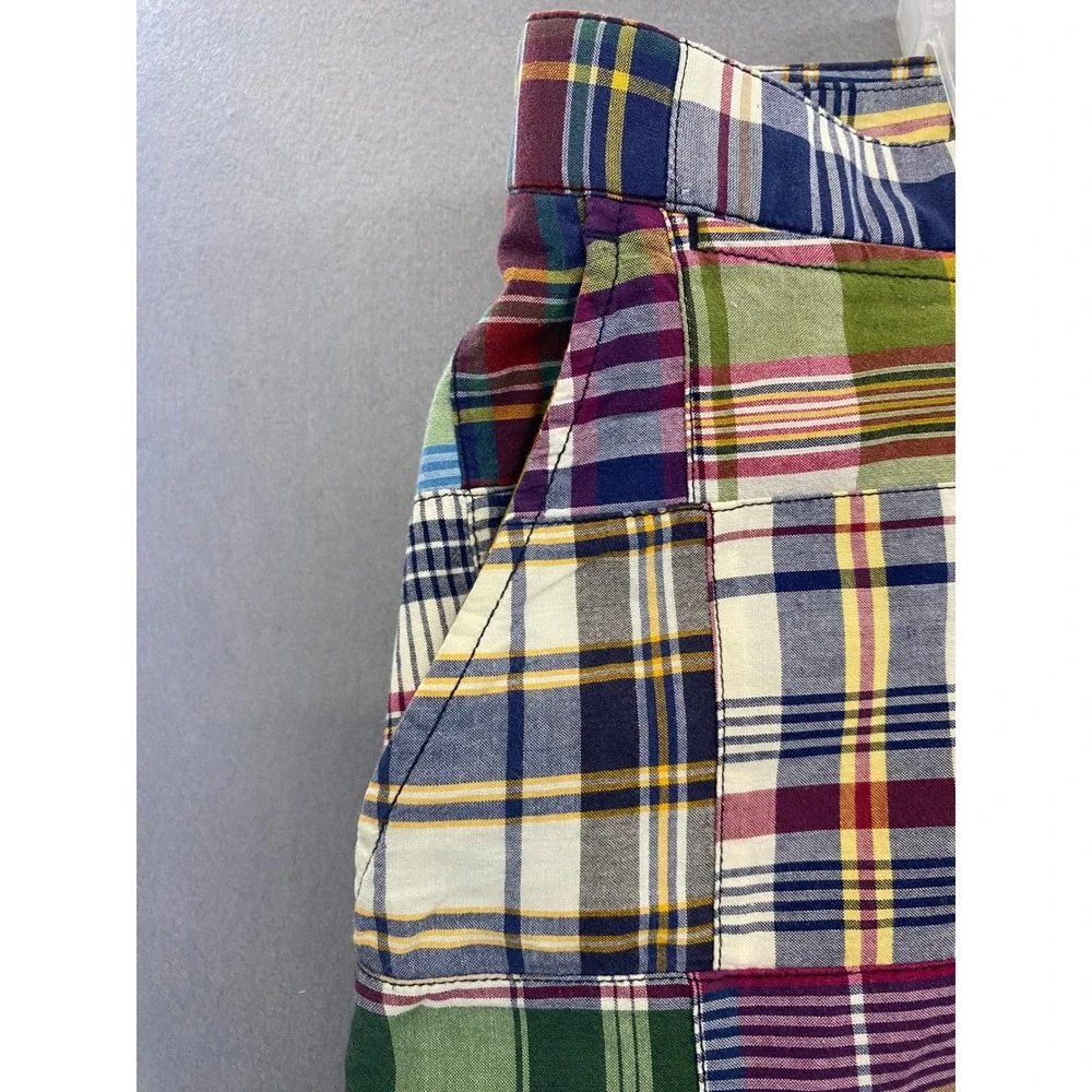 Vintage Polo Ralph Lauren Mens 38 Prospect Patchwork Madras Shorts Multi Plaid